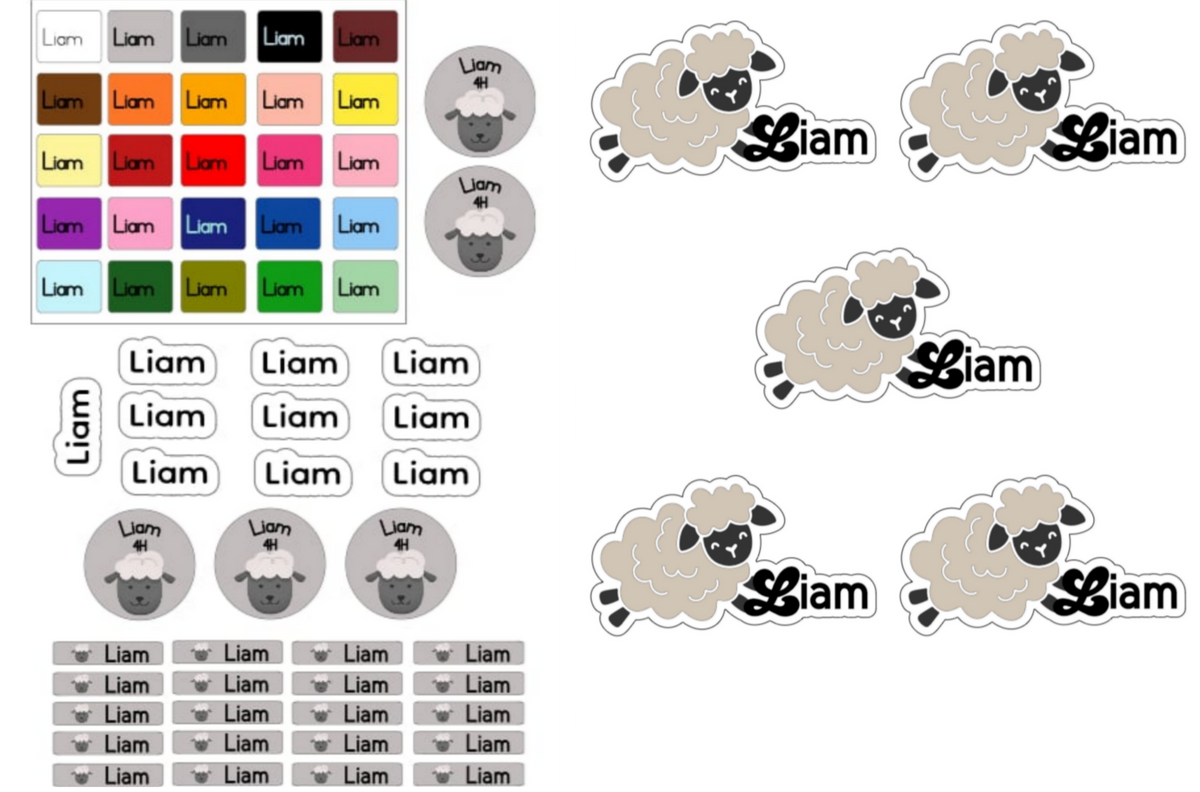 Personalisierte Namensaufkleber & Aufbügler Set – 65-teilig für Kinder & Studenten