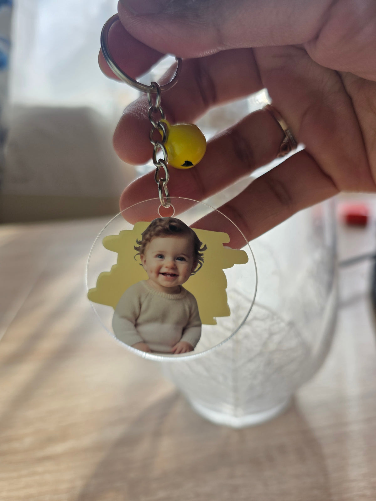 Personalisierter Acryl-Schlüsselanhänger (5cm) – Zweiseitig mit Foto & Wunschname