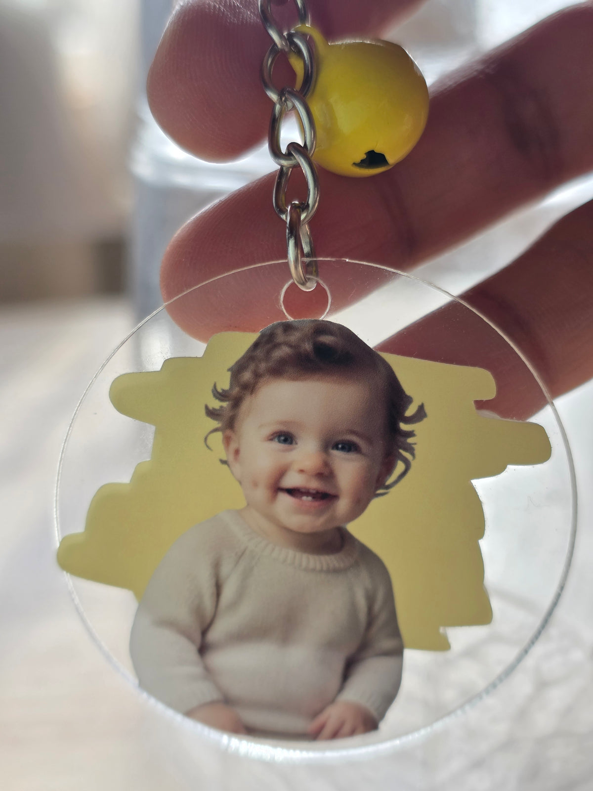Personalisierter Acryl-Schlüsselanhänger (5cm) – Zweiseitig mit Foto & Wunschname