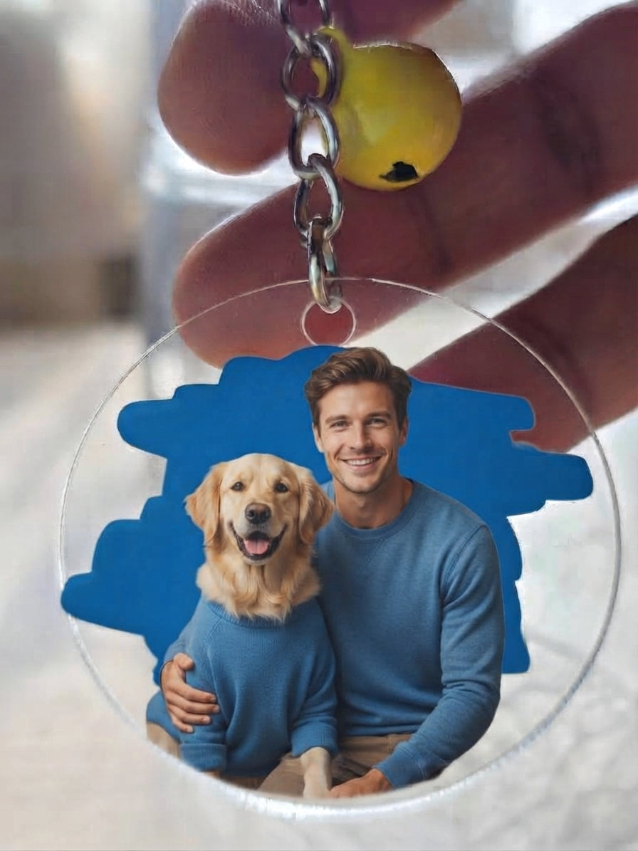 Personalisierter Acryl-Schlüsselanhänger (5cm) – Zweiseitig mit Foto & Wunschname