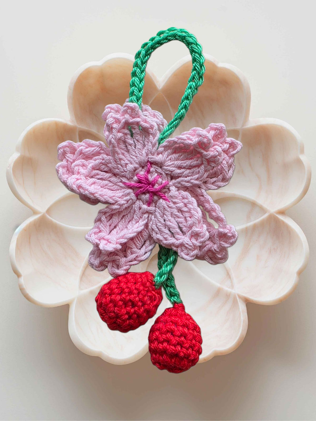 Cherry Blossom & Erdbeere - Taschenanhänger
