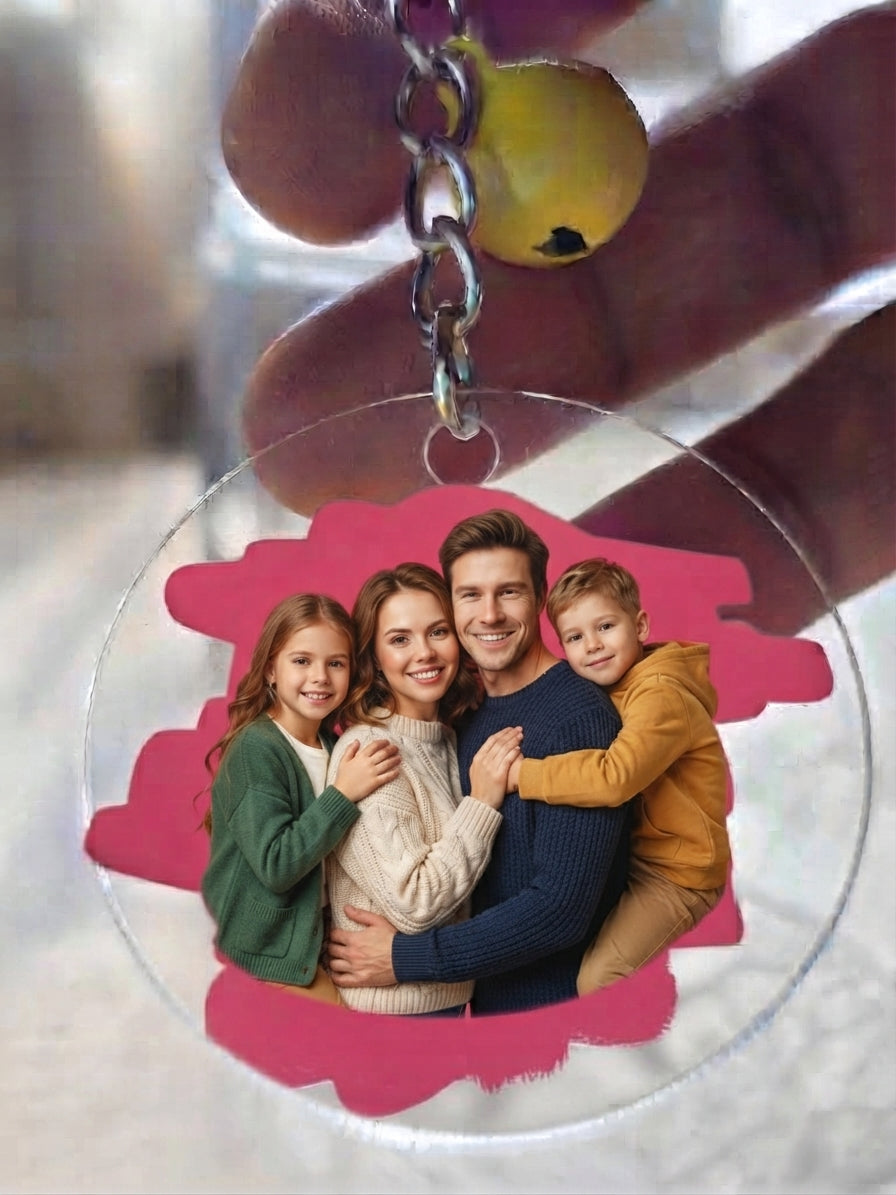 Personalisierter Acryl-Schlüsselanhänger (5cm) – Zweiseitig mit Foto & Wunschname