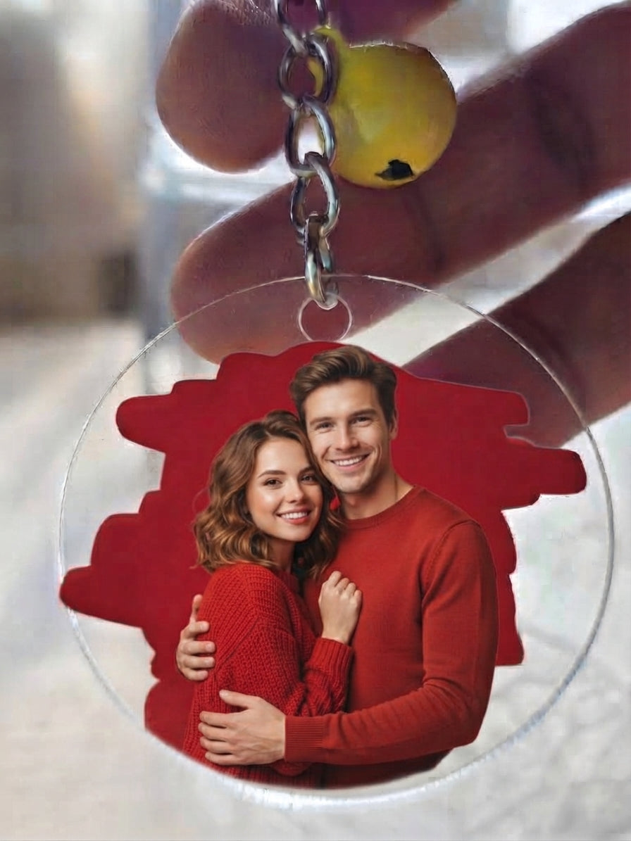 Personalisierter Acryl-Schlüsselanhänger (5cm) – Zweiseitig mit Foto & Wunschname