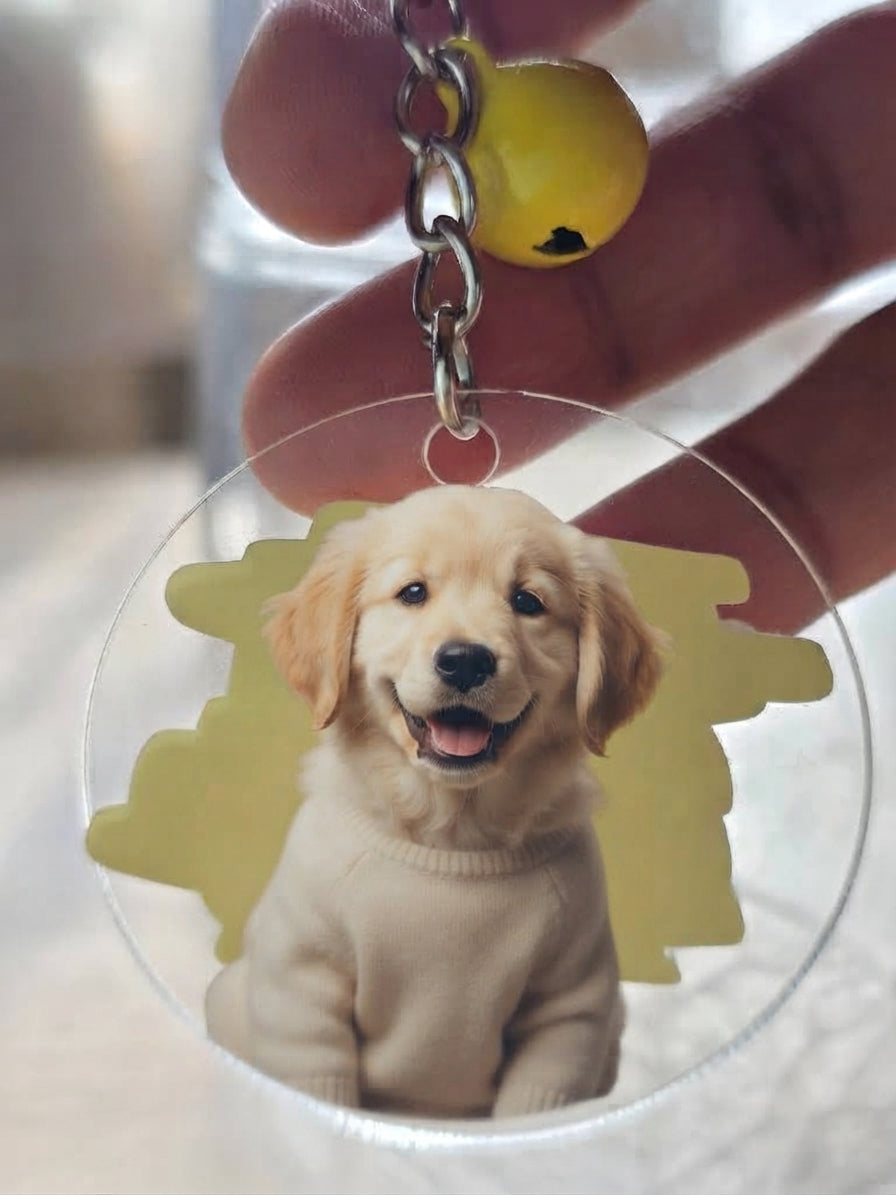 Personalisierter Acryl-Schlüsselanhänger (5cm) – Zweiseitig mit Foto & Wunschname